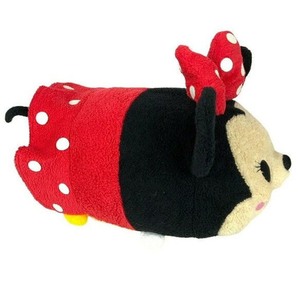 Disney Store Minnie Mouse Tsum Tsum Plush 12 inch Red Black Soft Cuddly Doll - Picture 3 of 8